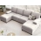 Sectional Sofa Couches Living Room, 4 Seat U-Shaped Sofa Couch Living Room Furniture Sets Clearance with Double Chaises, Beige