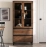 Furniture Company Glass Door Storage Hutch for Living Room, 68 Inch, Contemporary, Dark Walnut