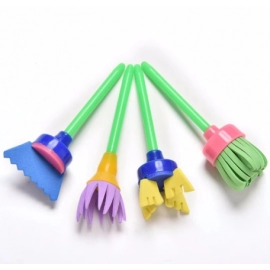 DIY Flower Graffiti Sponge Art Supplies Brushes Seal Painting Tools Funny Drawing Toys Funny Creative Toy For Children 4 Pcs/set