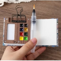 Portable Travel Watercolor Set Schmincke Watercolor 8 Colors Mini Walnut Paint Box Sketchbook Student Outing Art Supplies