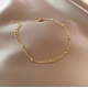 Fashionable 925 Sterling Silver Gold Small Round Bead Bracelet For Women's Retro Double-Layer Bracelet Birthday Jewelry Gift